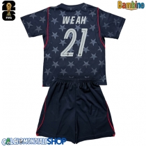 Maglie da calcio Stati Uniti Timothy Weah #21 Seconda Maglia Bambino Mondiali 2026  Manica Corta + Pantaloni corti)